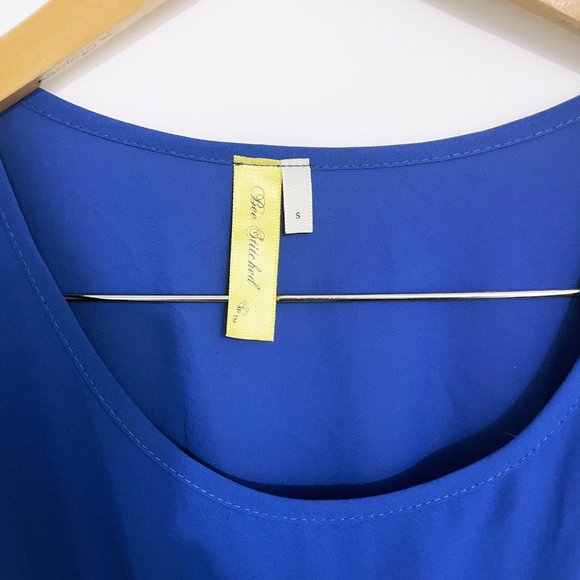 Bee Stitched Royal Blue Cap Sleeve Dress - Picture 2 of 4